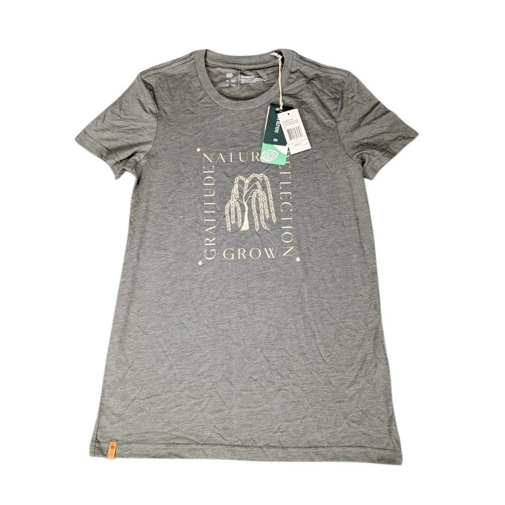 tentree Women XS Willow Square T-Shirt Agave Green Heather Nature Graphic NWT